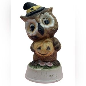 Vintage‎ Ceramic Owl Figurine with Pumpkin